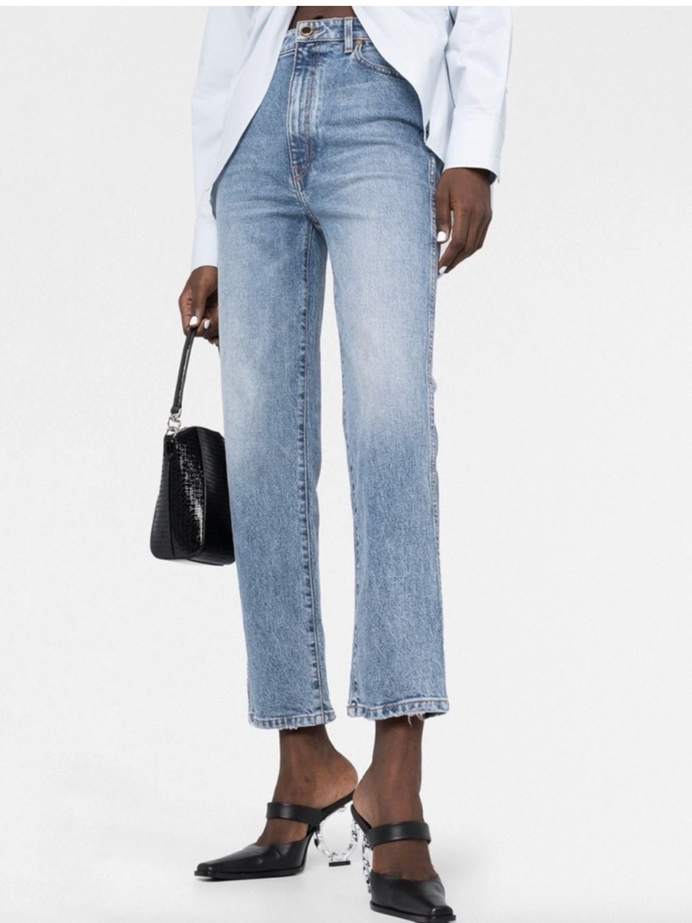 KHAITE Abigail Straight Leg Cropped Ankle Jeans 100% Cotton Womens size 27